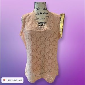 Karl Lagerfield lace pink top size L